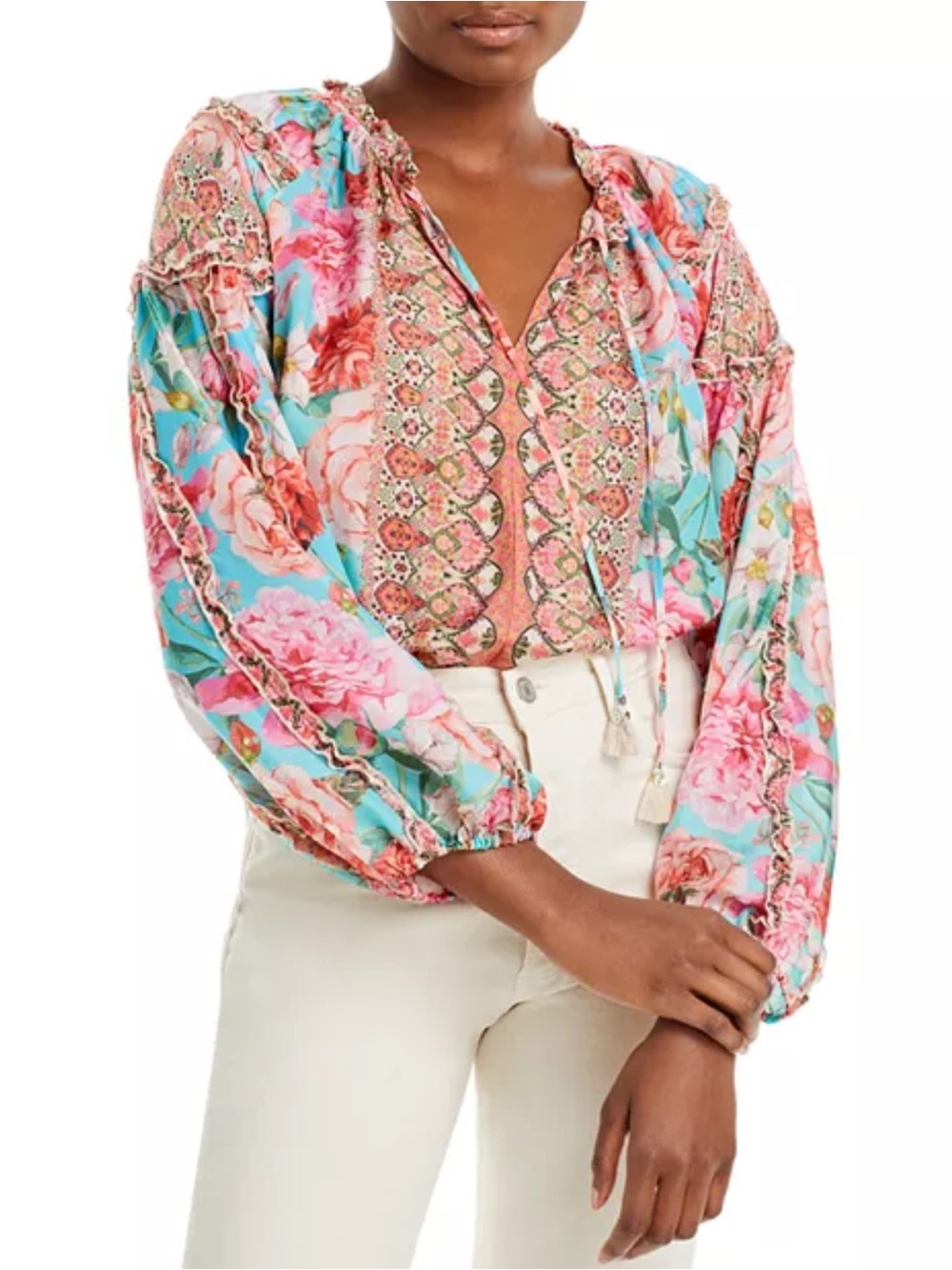 JOHNNY WAS Rose Narcisa Blouse Size XL